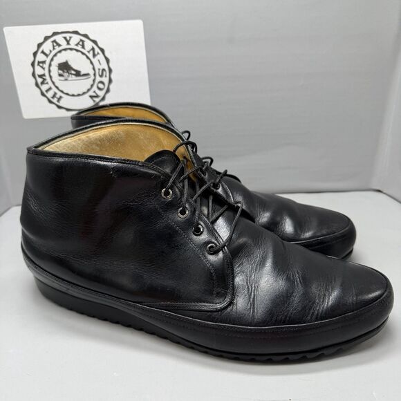Vintage Men’s Leather Boots Size 11.5 M Black Lace Up Classic Made In Italy main image 12